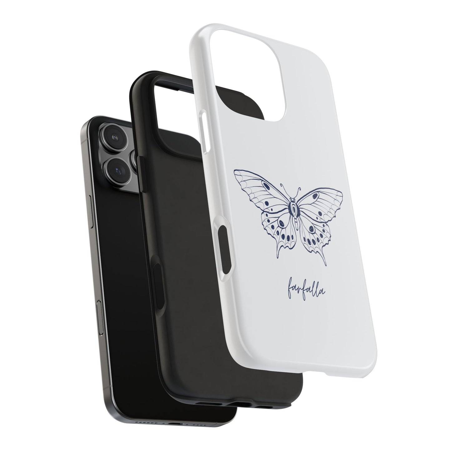 Farfalla Tough Phone Case - Butterfly Design, Protective Cover, Hard Shell Case, Stylish Smartphone Accessories, Gift for Tech Lovers