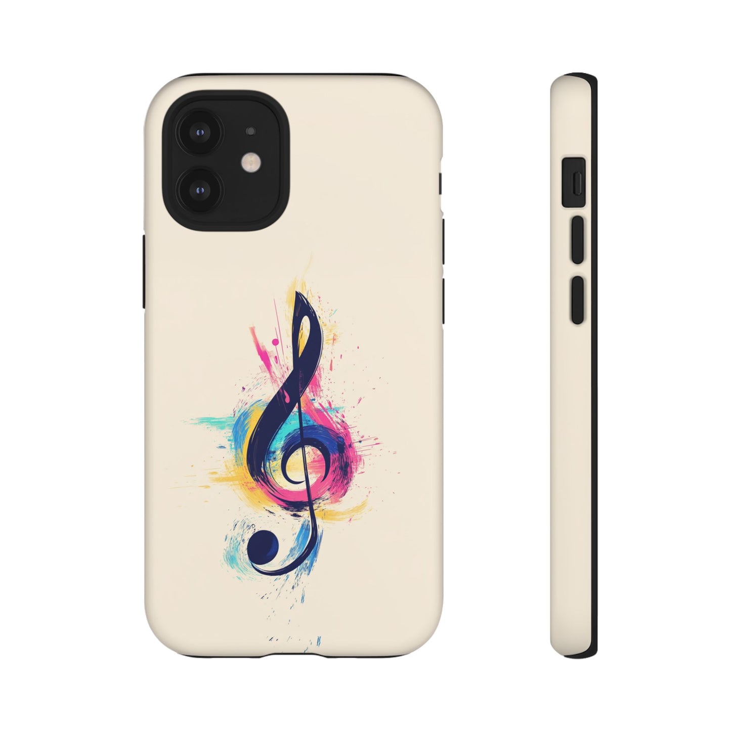 Colorful Music Theme Phone Case, Artistic Phone Cover for Music Lovers, Unique Gift for Musicians, Vibrant Smartphone Case, Eclectic Style