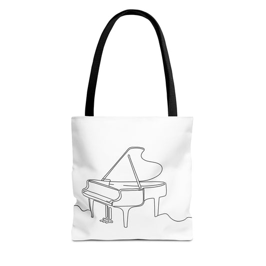 Musical Tote Bag Line Piano Design, Music Lover Gift, Stylish Shopper, Piano Enthusiast Accessory, Unique Musician Bag