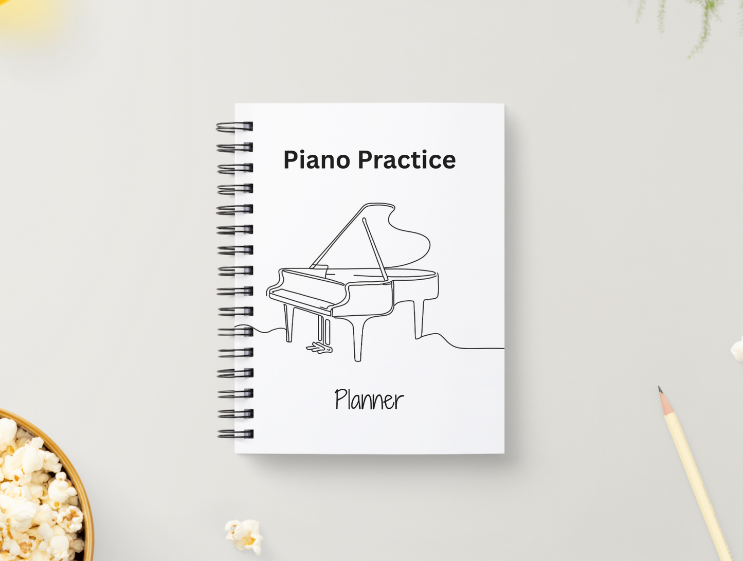 Editable Piano Practice Planner – Weekly & Monthly Music Charts, Warm-Ups, Repertoire, Goals – Canva Template - Digital Product