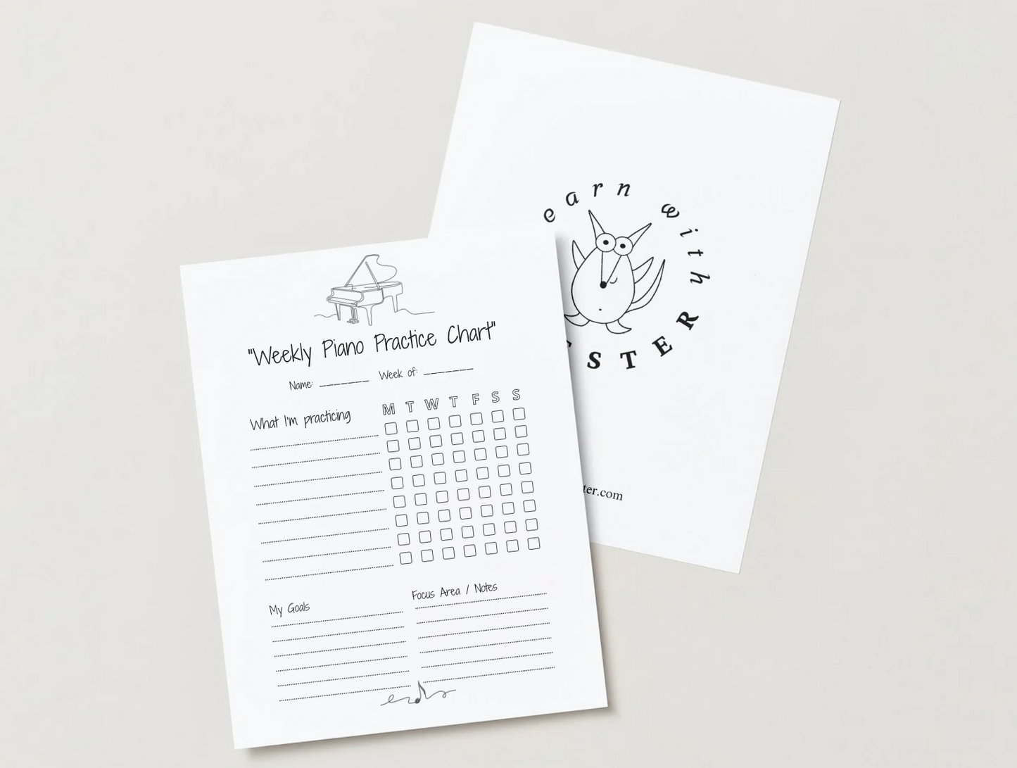 Editable Piano Practice Planner – Weekly & Monthly Music Charts, Warm-Ups, Repertoire, Goals – Canva Template - Digital Product