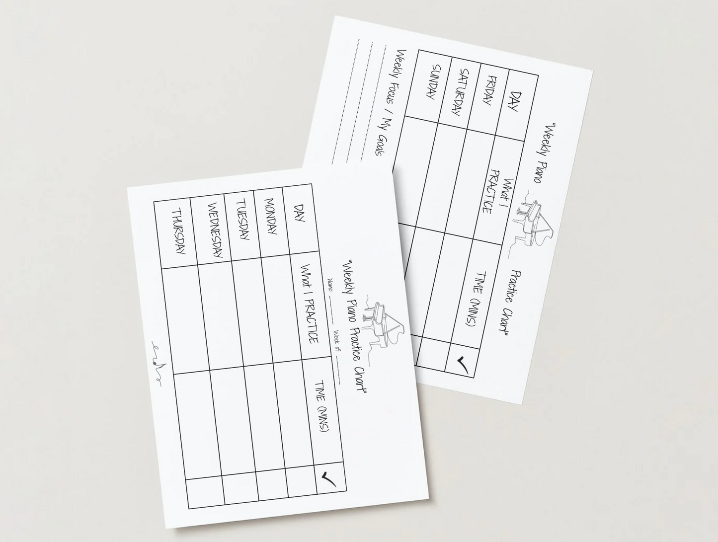 Editable Piano Practice Planner – Weekly & Monthly Music Charts, Warm-Ups, Repertoire, Goals – Canva Template - Digital Product