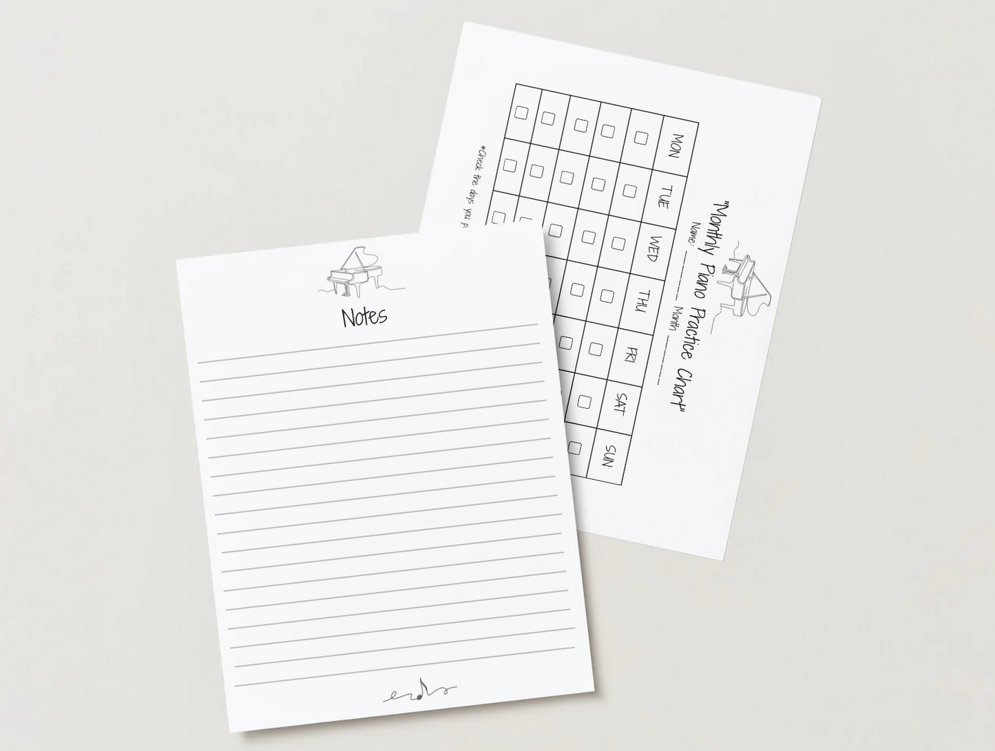 Editable Piano Practice Planner – Weekly & Monthly Music Charts, Warm-Ups, Repertoire, Goals – Canva Template - Digital Product